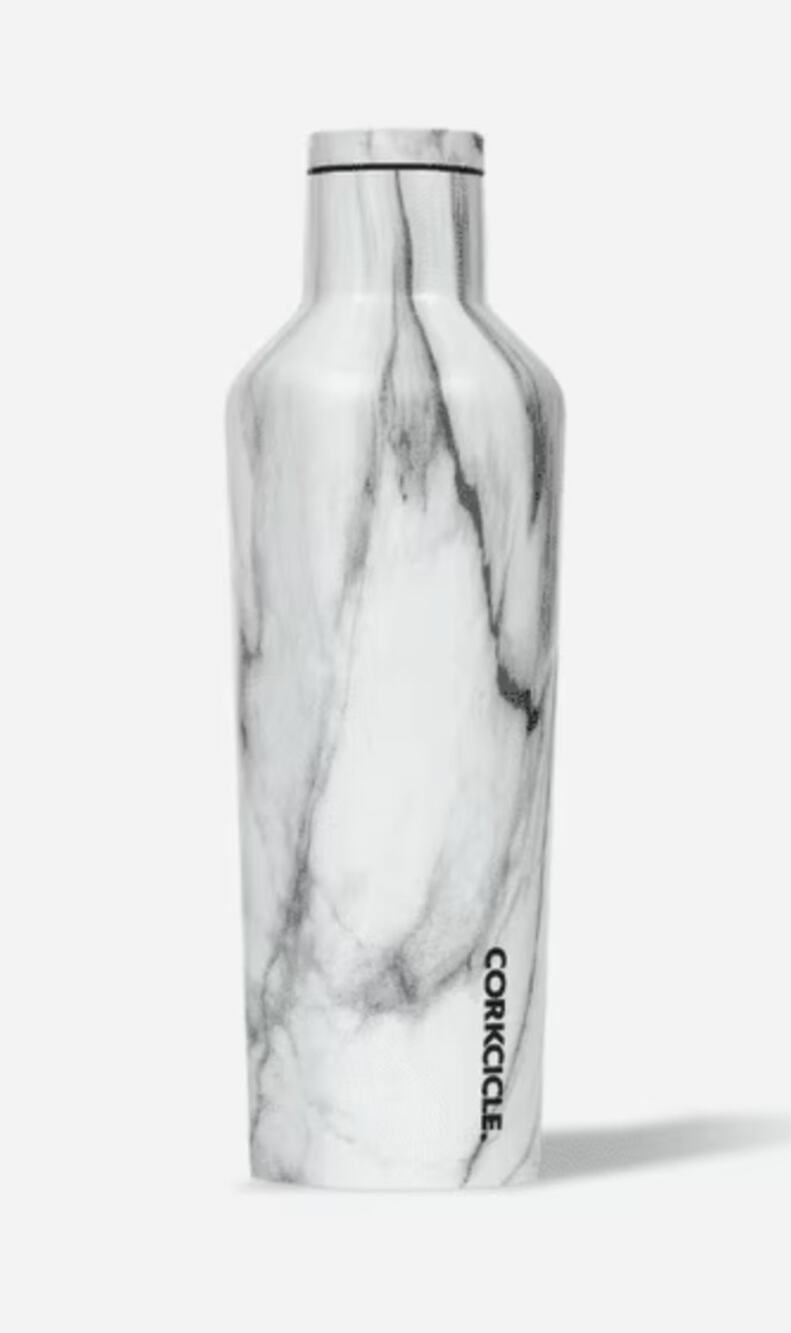 Corkcicle Gray Marble 25mL Metal Water Bottle